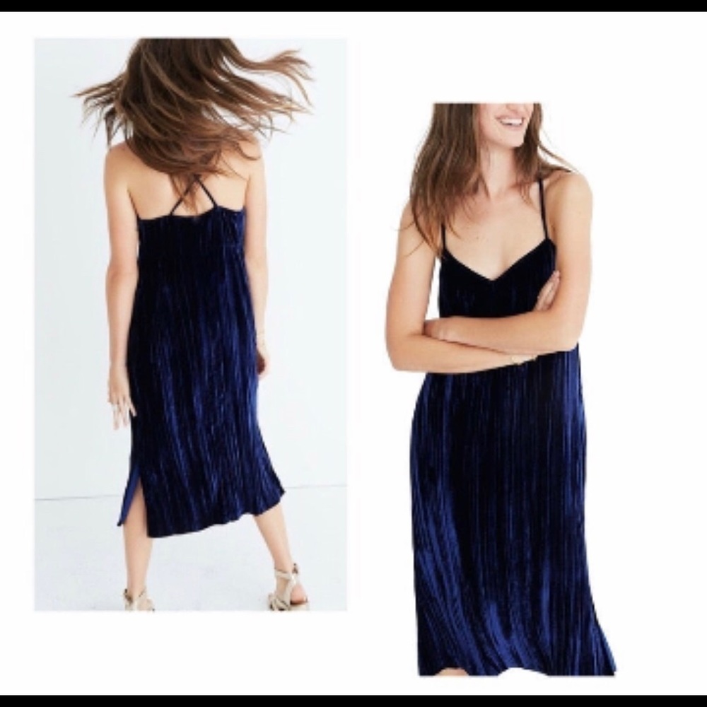 Madewell Crushed Velvet Slip Dress